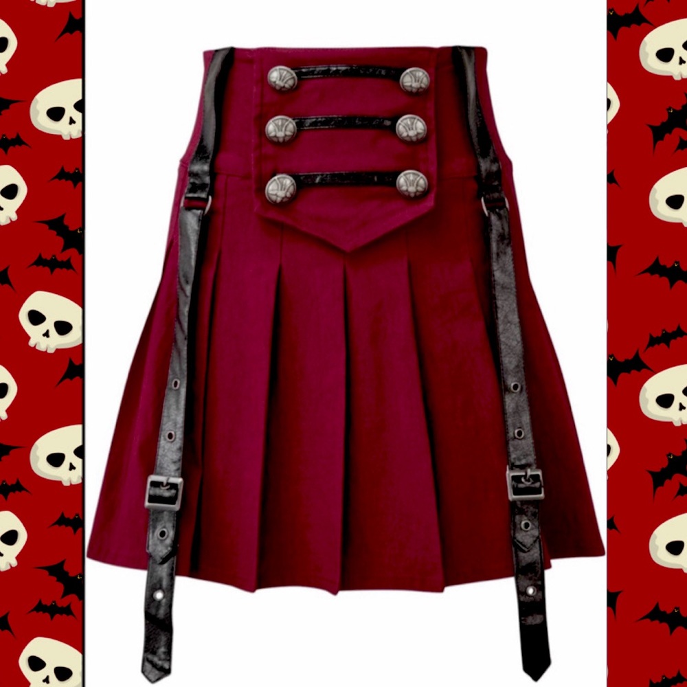 KILLSTAR - Dark Academy - BLOOD Pleated Skirt 3X